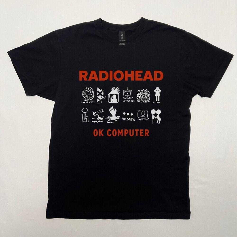 Radiohead Ok Computer Graphic Tee In Black And Red